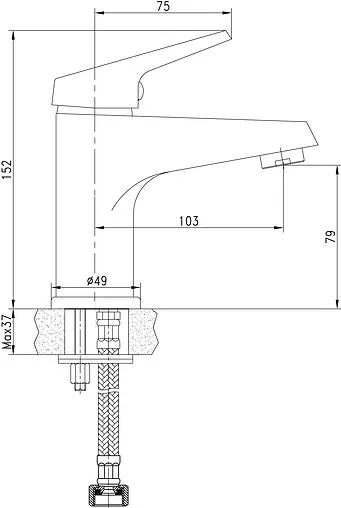 Смеситель для раковины Aquanet Round Handle хром SD90703