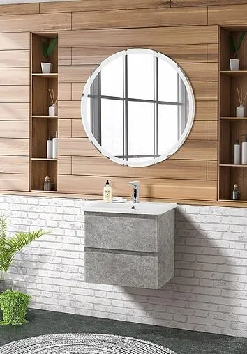 Тумба-умывальник подвесная BelBagno ALBANO-CER 60 Cemento Verona Grigio ALBANO-CER-600-2C-SO-CVG+12060-KL