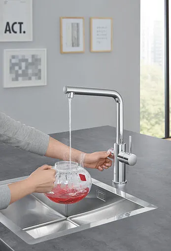 Смеситель для кухни с фильтром и встроенным нагревом воды Grohe Red II Duo хром 30325001