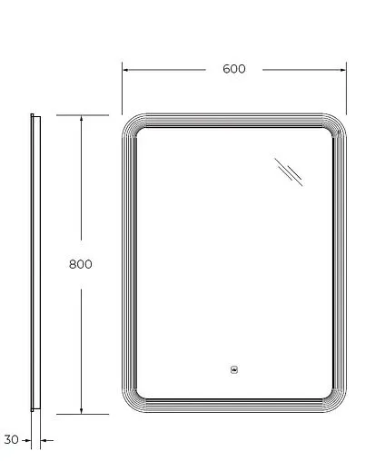 Зеркало с подсветкой Cezares Duet 60x80 CZR-SPC-DUET-600-800-LED-TCH