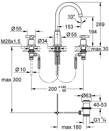 Смеситель для раковины Grohe Atrio хром 20008000