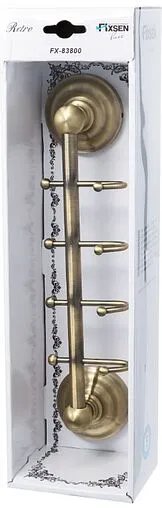 Планка с 4-мя крючками Fixsen Retro бронза FX-83805-4