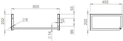 Консоль подвесная Uperwood UPD Tanos 80 бук светлый 291020553