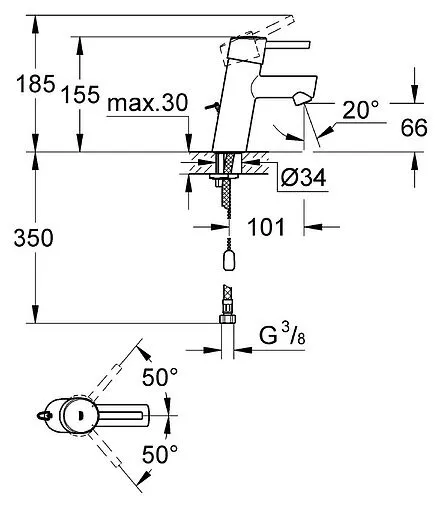 Смеситель для раковины Grohe Concetto хром 3220610E