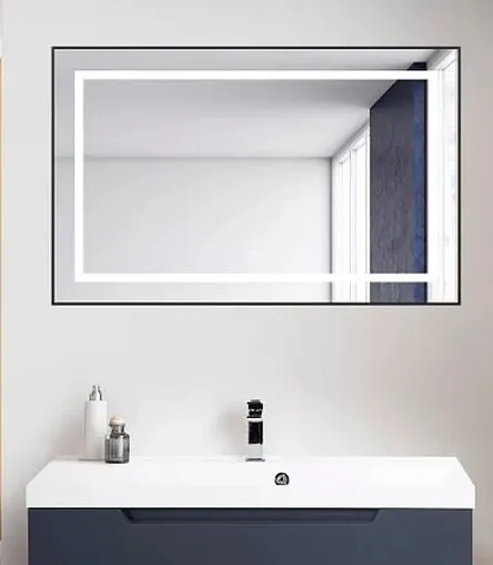 Зеркало с подсветкой BelBagno KRAFT 98.5x68.5 NERO с подогревом чёрный SPC-KRAFT-985-685-TCH-WARM-NERO