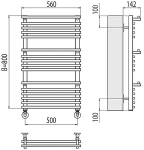 Полотенцесушитель водяной лесенка Terminus Вента люкс П16 500х800 полированная сталь 4670078529510 Полотенцесушитель водяной лесенка Terminus Вента люкс П16 500х800 полированная сталь 4670078529510, 2