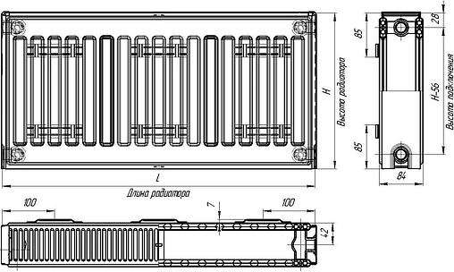 Радиатор стальной панельный Лидея Компакт ЛК 20 тип 20 300 x 500 мм ЛК 20-305