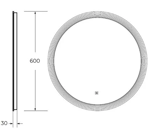 Зеркало с подсветкой Cezares Eco 60x60 CZR-SPC-ECO-600-LED-TCH