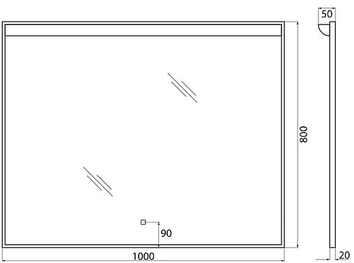 Зеркало с подсветкой BelBagno UNO 100x80 сатин SPC-UNO-1000-800-TCH