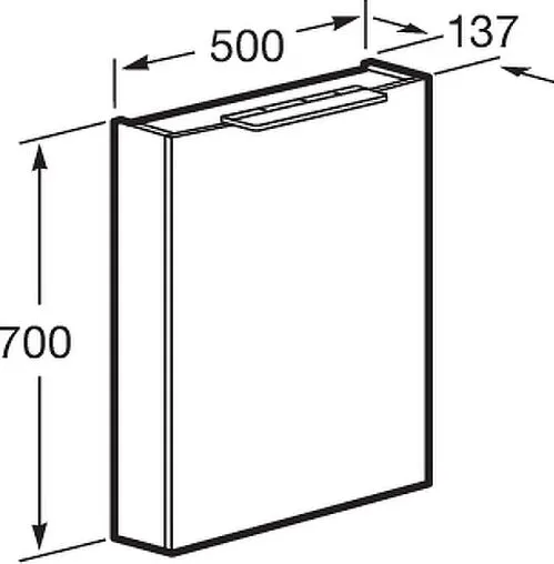 Шкаф-зеркало Roca Oleta 50 L белый глянец A857643806