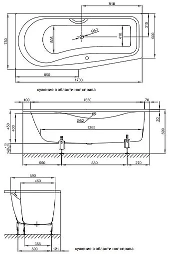 Ванна стальная Bette Luna 170х75 L anti-slip белый 2760-000 AR