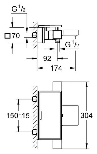 Термостат для ванны Grohe Grohtherm Cube хром 34502000