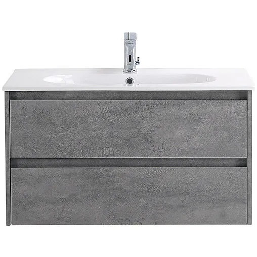 Тумба-умывальник подвесная BelBagno KRAFT 100 Cemento Grigio KRAFT-1000-2C-SO-CG+