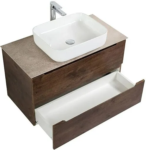 Тумба-умывальник подвесная BelBagno ETNA 90 Rovere Moro ETNA-900-2C-SO-RW-P+