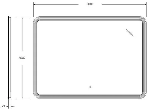 Зеркало с подсветкой Cezares Duet 110x80 CZR-SPC-DUET-1100-800-LED-TCH