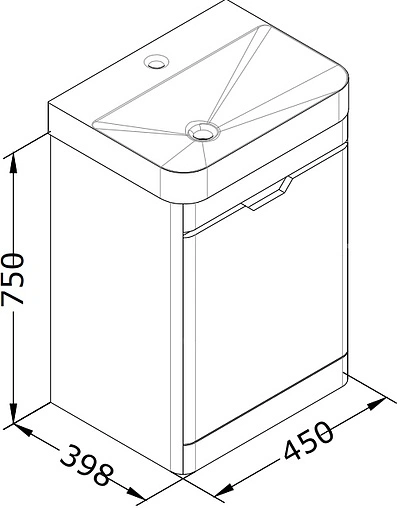 Тумба-умывальник напольная ISVEA Fonte 48 красный 21USS005048I+10SQ50048SV