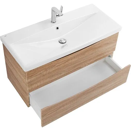 Тумба-умывальник подвесная BelBagno MARINO-CER 90 Rovere Bianco MARINO-CER-900-2C-SO-WO-P+BB-0323-90-LVB