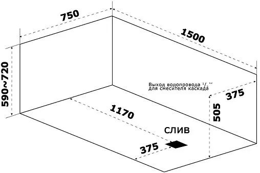 Ванна акриловая Bas Аякс стандарт 150х75 Вб00128