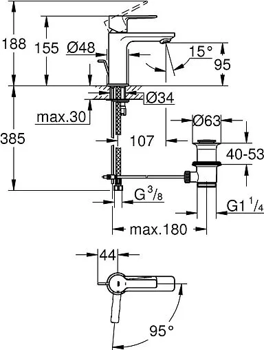 Смеситель для раковины Grohe Lineare хром 23790001