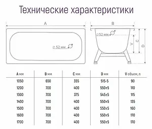 Ванна стальная Donna Vanna 150х70 белая орхидея DV-53901 Ванна стальная Donna Vanna 150х70 белая орхидея DV-53901, 3