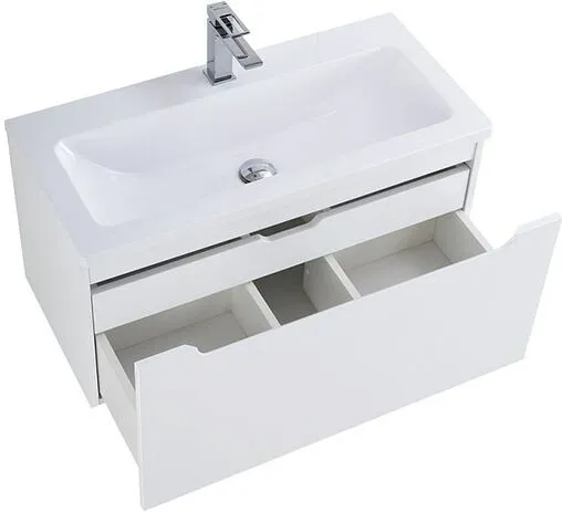 Тумба-умывальник подвесная BelBagno ETNA-M 80 Bianco Lucido ETNA-M-800/380-1C-SO-BL+BB800/380-LV-MR-ETN