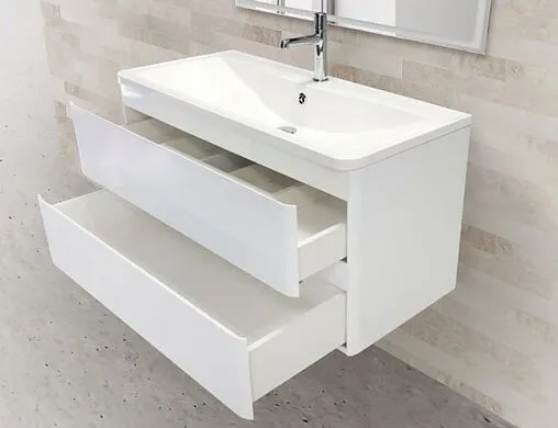 Тумба под умывальник подвесная BelBagno ACQUA 100 Bianco Lucido ACQUA-1000-2C-SO-BL