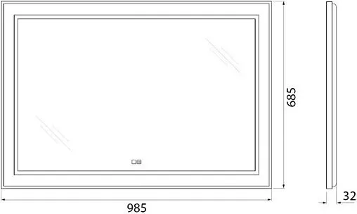 Зеркало с подсветкой BelBagno KRAFT 98.5x68.5 с подогревом сатин SPC-KRAFT-985-685-TCH-WARM