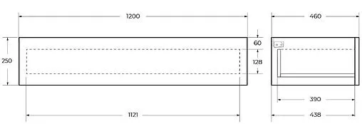 Консоль с умывальником подвесная Cezares Cadro 120 чёрный CADRO-120/46/30-1C-SO-MET-ST+CADRO-120-MENS-NERO+CADRO-120-1C-SO-NR-BLUM