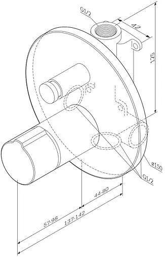 Смеситель для ванны скрытого монтажа Am.Pm X-Joy чёрный матовый F85A45722