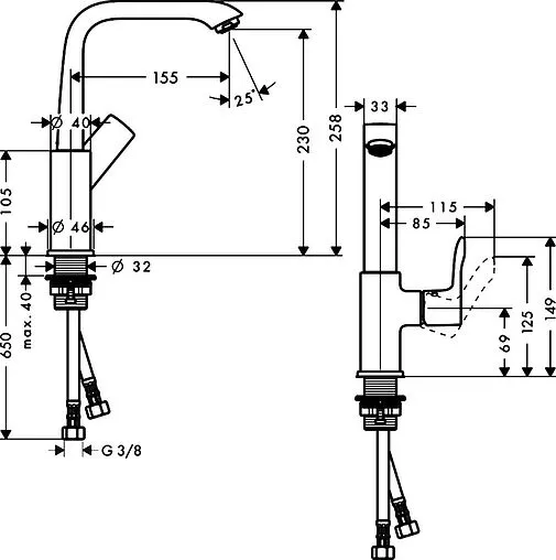 Смеситель для раковины Hansgrohe Metris 230 хром 31081000