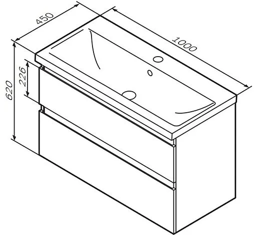 Тумба-умывальник подвесная Am.Pm X-Joy 100 белый/светлое дерево M85AFHX1002WG+M85AWCC1002WG