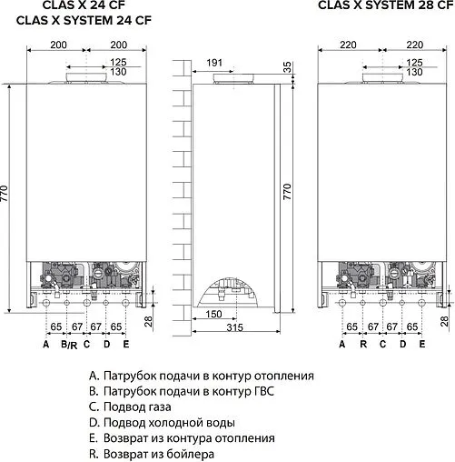 Настенный газовый котел одноконтурный 24кВт Ariston CLAS X SYSTEM 24 CF NG 3300867