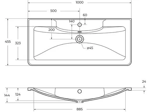 Раковина BelBagno 100 чёрный матовый BB1000/455-LV-ART-ALR-NERO