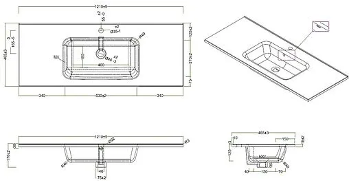 Раковина BelBagno 120 белый BB1200ETL