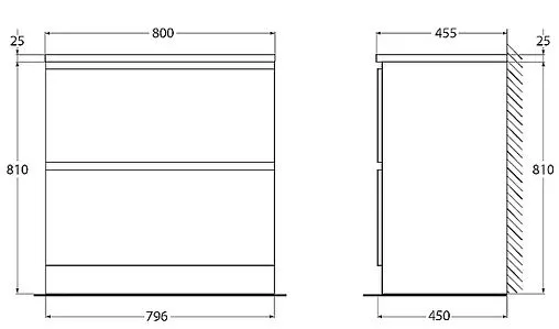 Тумба-умывальник подвесная BelBagno ALBANO 80 Rovere Rustico ALBANO-800-2C-PIA-RR+