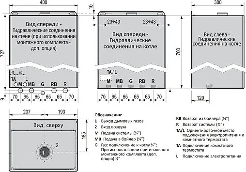 Настенный газовый котел одноконтурный турбированный 25кВт Federica Bugatti TECH 25B 317051780