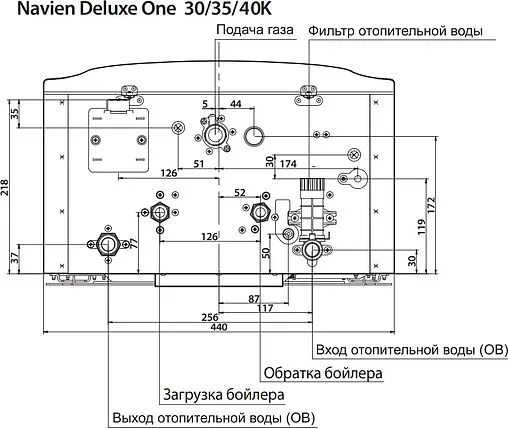 Настенный газовый котел одноконтурный турбированный 30кВт Navien Deluxe One 30K PNGB3500030L005