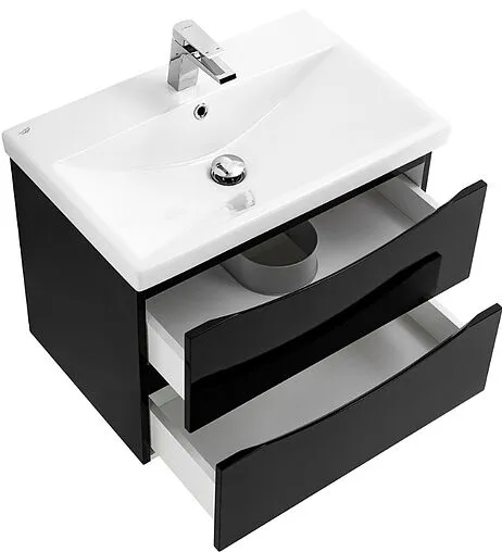 Тумба-умывальник подвесная BelBagno MARINO-CER 70 Nero Lucido MARINO-CER-700-2C-SO-NL-P+BB-0321-70-LVB