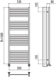 Полотенцесушитель водяной лесенка Terminus Тоскана П23 500х1400 полированная сталь 4670078530899 Полотенцесушитель водяной лесенка Terminus Тоскана П23 500х1400 полированная сталь 4670078530899, 2