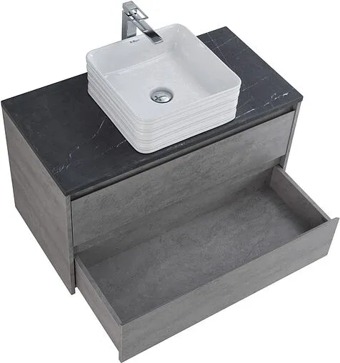 Тумба-умывальник подвесная BelBagno KRAFT 90 Cemento Grigio KRAFT-900-2C-SO-CG+