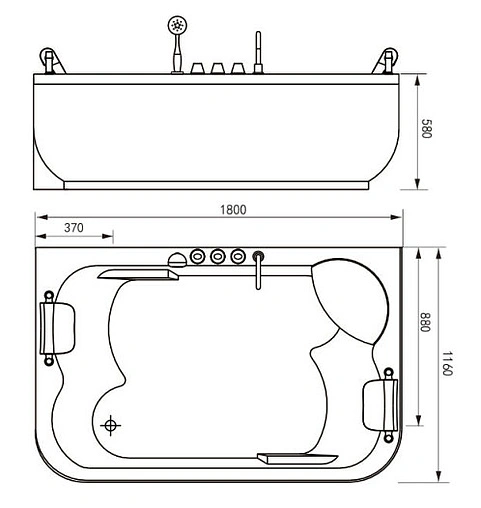 Ванна акриловая Gemy 180x115 L G9085 O L