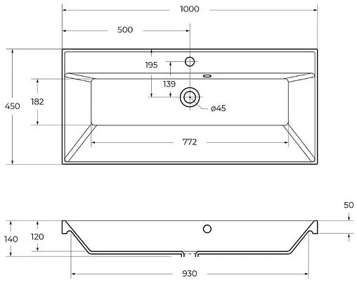 Раковина BelBagno 100 чёрный матовый BB1000/450-LV-ART-AST-NERO