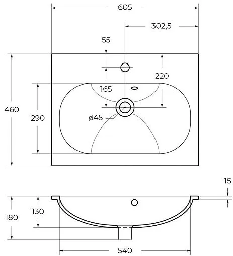 Раковина BelBagno 81 белый BB810/465-LV-VTR-BL