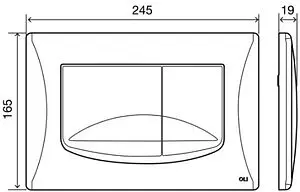 Клавиша смыва для унитаза OLI River 638504 хром глянцевый Клавиша смыва для унитаза OLI River 638504 хром глянцевый, 2
