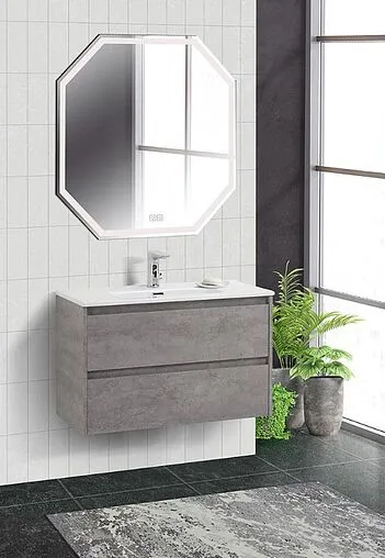 Тумба-умывальник подвесная BelBagno KRAFT 39 80 Cemento Grigio KRAFT 39-800/390-2C-SO-CG+BB800/390ETL