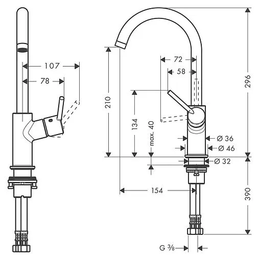 Смеситель для раковины Hansgrohe Talis 210 хром 32084000