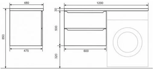 Тумба-умывальник подвесная Uperwood Tanos 120 R белый 291021002