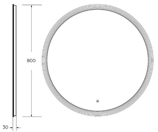 Зеркало с подсветкой Cezares Eco 80x80 CZR-SPC-ECO-800-LED-TCH