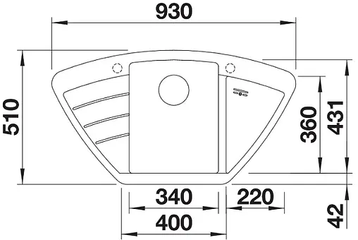 Мойка кухонная Blanco Zia 9 E 93 белый 514758