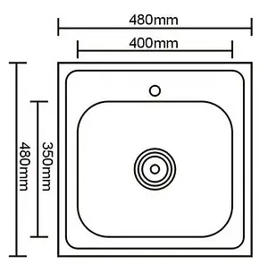 Мойка кухонная Омега нержавеющая сталь 4848О Мойка кухонная Омега нержавеющая сталь 4848О, 2